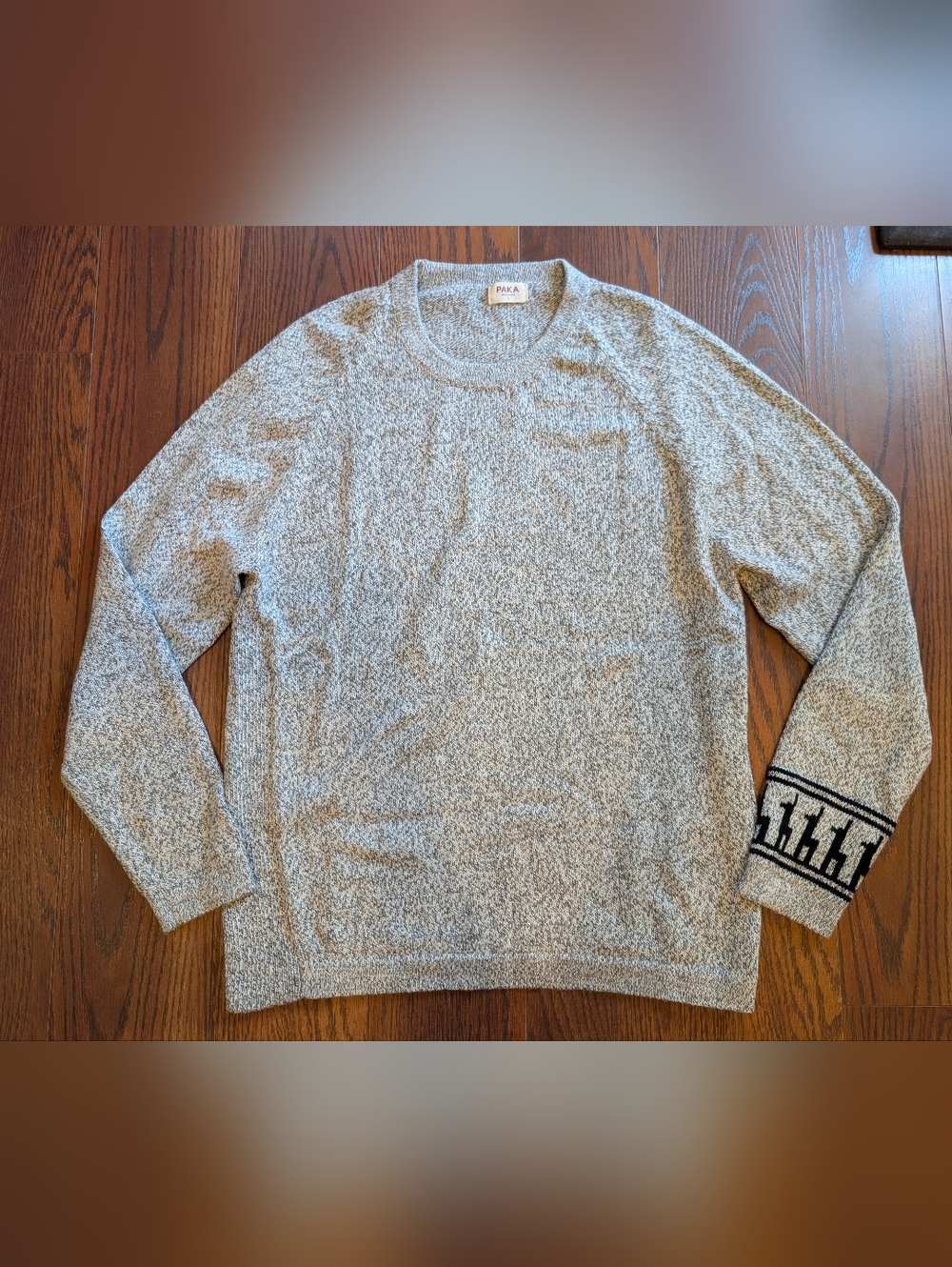 Paka Unisex Heather Gray Crewneck Sweater Soft Alpaca Merino Sz L Hiking Active